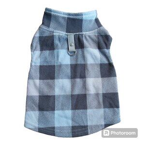 Born To Be Loved Blue/Gray/Black Buffalo Plaid Pullover Dog Shirt W/D-Ring - M